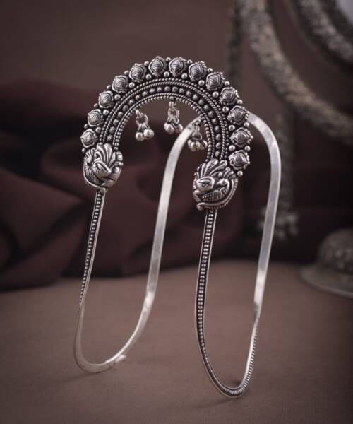 Antique Silver Ghungroo Bajuband