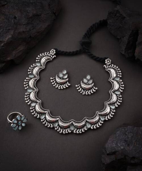 Celestial Chandra German Silver Necklace