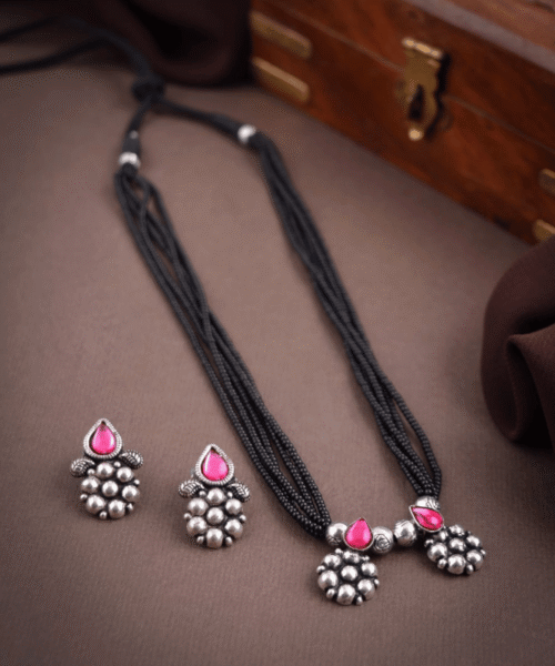 Stylish German Silver Short Mangalsutra (Design B)