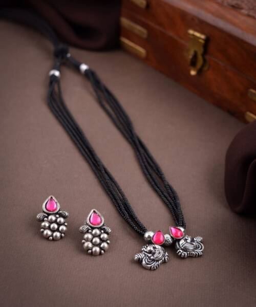 Stylish German Silver Short Mangalsutra (Design A)