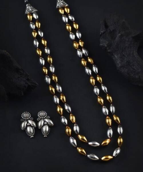 Unique Dual-Tone Gold & Silver Bormal Necklace